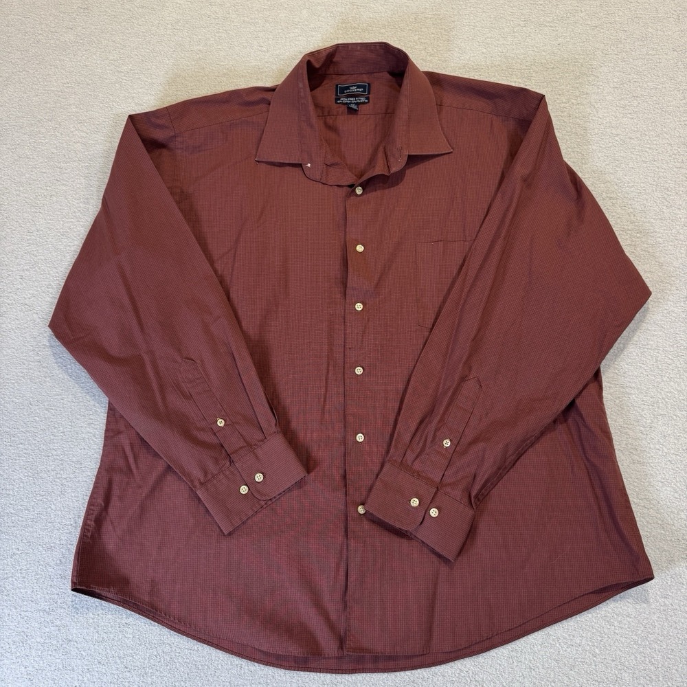 Dockers‎ Button Down Shirt Mens XXL Maroon 100% Cotton Long Sleeve Casual Dress